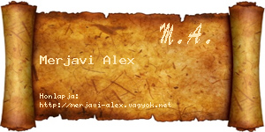 Merjavi Alex névjegykártya